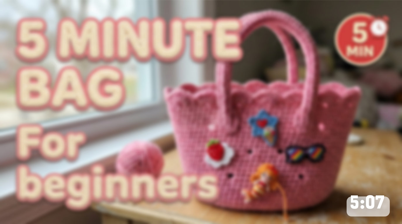 Watch the crochet pink bag tutorial